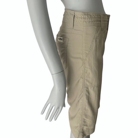 THE NORTH FACE Long Hiking Shorts Capris Nylon Quick Dry Khaki Tan Trail - Picture 6 of 15